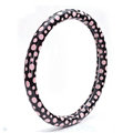 Colorful Polka Dot Green Rubber Car Steering Wheel Cover 15 Inch 38CM - Black Pink