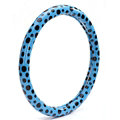 Colorful Polka Dot Green Rubber Car Steering Wheel Cover 15 Inch 38CM - Blue