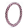 Colorful Polka Dot Green Rubber Car Steering Wheel Cover 15 Inch 38CM - Pink