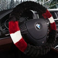Cooling Car Steering Wheel Wrap Velvet 15 Inch 38CM - Black