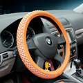 Discount Car Steering Wheel Wrap Ice Silk PU Leather 15 Inch 38CM - Brown