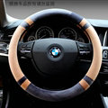 Discount Car Steering Wheel Wrap Velvet 15 Inch 38CM - Grey Beige