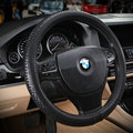 Elegant Car Steering Wheel Covers PU Leather 15 Inch 38CM - Black