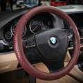 Elegant Car Steering Wheel Covers PU Leather 15 Inch 38CM - Dark Red