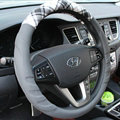 Inexpensive Auto Steering Wheel Wrap PU Leather 15 Inch 38CM - Grey