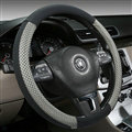Quality Car Steering Wheel Wrap Ice Silk PU Leather 15 Inch 38CM - Black