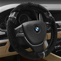 Unique Auto Steering Wheel Wrap Velvet 15 Inch 38CM - Black