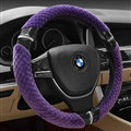 Unique Auto Steering Wheel Wrap Velvet 15 Inch 38CM - Purple