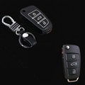 Cool Genuine Leather Automobile Key Bags Fold for Audi A6L - Black