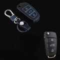 Cool Genuine Leather Automobile Key Bags Fold for Audi A6L - Blue