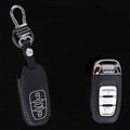 Cool Genuine Leather Key Ring Auto Key Bags Smart for Audi A4 - Black