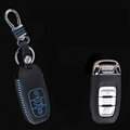 Cool Genuine Leather Key Ring Auto Key Bags Smart for Audi A4 - Blue