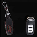 Cool Genuine Leather Key Ring Auto Key Bags Smart for Audi A4 - Red