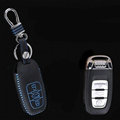 Cool Genuine Leather Key Ring Auto Key Bags Smart for Audi A5 - Blue
