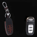 Cool Genuine Leather Key Ring Auto Key Bags Smart for Audi A5 - Red