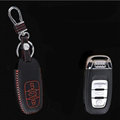 Cool Genuine Leather Key Ring Auto Key Bags Smart for Audi A6 - Red