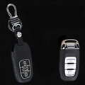 Cool Genuine Leather Key Ring Auto Key Bags Smart for Audi A6L - Black