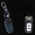 Cool Genuine Leather Key Ring Auto Key Bags Smart for Audi A6L - Blue