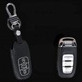Cool Genuine Leather Key Ring Auto Key Bags Smart for Audi A8L - Black