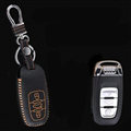 Cool Genuine Leather Key Ring Auto Key Bags Smart for Audi A8L - Orange
