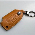 Fashion Genuine Leather Automobile Key Bags Fold for Audi A4L - Yellow