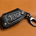 Fashion Genuine Leather Automobile Key Bags Fold for Audi TT - Black