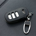 Fashion Genuine Leather Automobile Key Bags Smart for Audi A4L - Black
