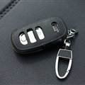Fashion Genuine Leather Automobile Key Bags Smart for Audi A5 - Black