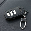 Fashion Genuine Leather Automobile Key Bags Smart for Audi A6L - Black