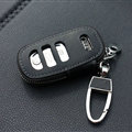 Fashion Genuine Leather Automobile Key Bags Smart for Audi Q5 - Black