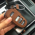 Fashion Genuine Leather Automobile Key Bags Smart for Audi Q5 - Brown