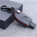 Fashion Genuine Leather Automobile Key Bags Smart for Benz C260 - Black Red