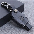 Fashion Genuine Leather Automobile Key Bags Smart for Benz C260 - Black
