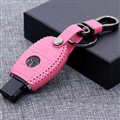 Fashion Genuine Leather Automobile Key Bags Smart for Benz C260 - Pink