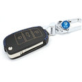 Funky Genuine Leather Auto Key Bags Fold for Audi A4 - Blue