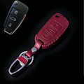 Hand Made Genuine Leather Automobile Key Bags Fold for Audi A3 - Red