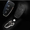 Hand Made Genuine Leather Automobile Key Bags Fold for Audi A8L - Black