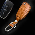 Hand Made Genuine Leather Automobile Key Bags Fold for Audi Q5 - Yellow