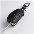 Latest Genuine Leather Automobile Key Bags Fold for Audi A4L - Black