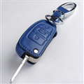 Latest Genuine Leather Automobile Key Bags Fold for Audi A4L - Blue