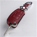 Latest Genuine Leather Automobile Key Bags Fold for Audi A4L - Red