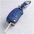Latest Genuine Leather Automobile Key Bags Fold for Audi A6L - Blue