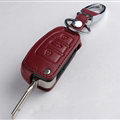 Latest Genuine Leather Automobile Key Bags Fold for Audi A6L - Red