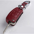 Latest Genuine Leather Automobile Key Bags Fold for Audi Q3 - Red