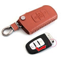 Latest Genuine Leather Car Key Bags Smart for Audi A4L - Yellow