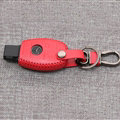 Luxury Genuine Leather Automobile Key Bags Smart for Benz C260 - Red