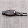 Luxury Genuine Leather Automobile Key Bags Smart for Benz GLK300 - Black Red
