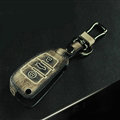 Retro Genuine Leather Auto Key Bags Fold for Audi Q3 - Black