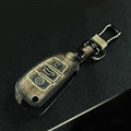 Retro Genuine Leather Auto Key Bags Fold for Audi Q7 - Black