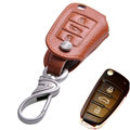 Special Genuine Leather Automobile Key Bags Fold for Audi A1 - Orange